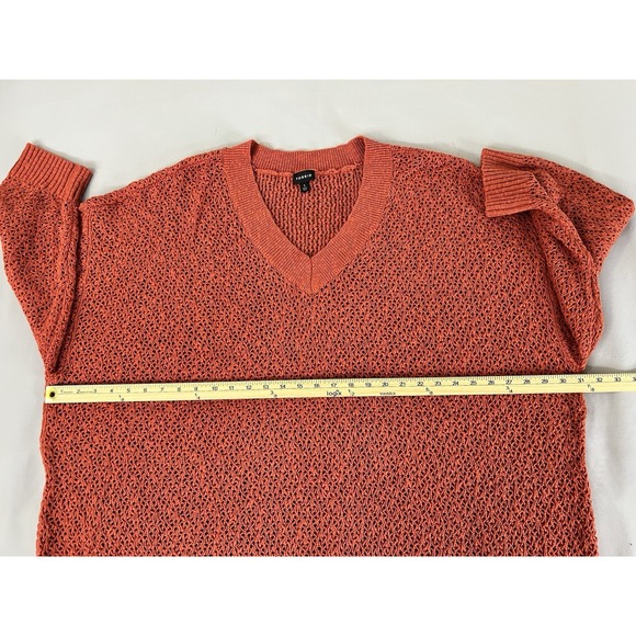 Torrid Womens Orange V-Neck 3/4 Sleeve Open Knit Pullover Sweater Size‎ 5X - Picture 7 of 11